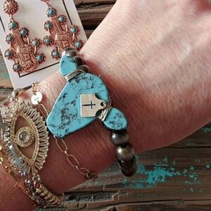 Turquoise Cow Bracelet Set
